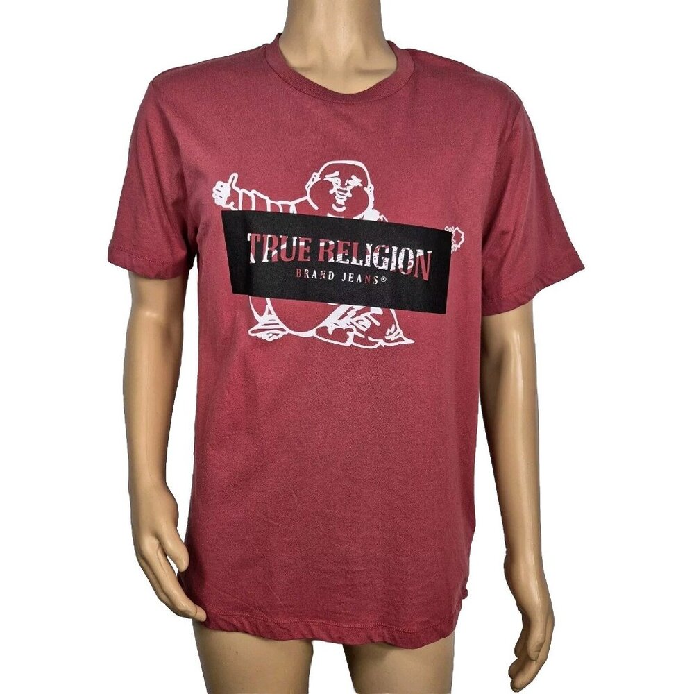 True Religion Brand Jeans T-Shirt Men's Size L Crew Neck Buddha Red (45)